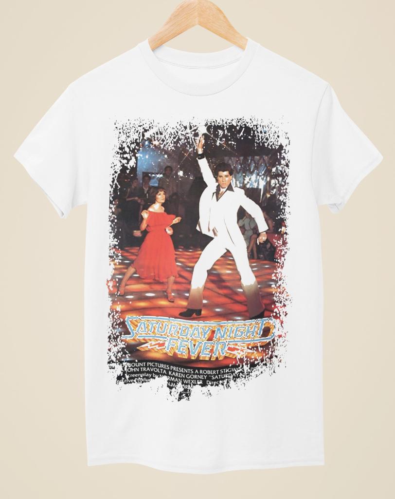 Saturday Night Fever Movie Poster Inspired Unisex White TShirt