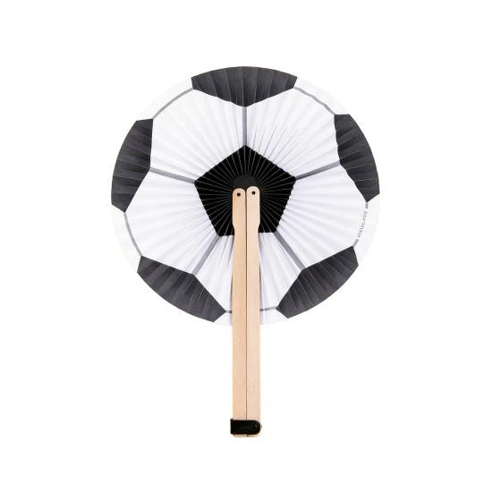 

Football Folding Round Fan Lightweight Pocket Size Hand Held Fan with Wooden Handle Portable Summer Cooling Fan Sports Fans Gift Football