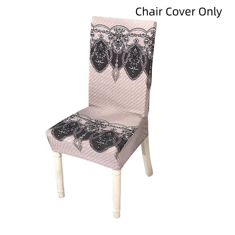 Abnehmbare Stuhlhussen mit Blumenmuster für Esszimmer, Stretch-Sitzbezüge, staubdicht, skandinavischer Stil, ideal für Hochzeiten