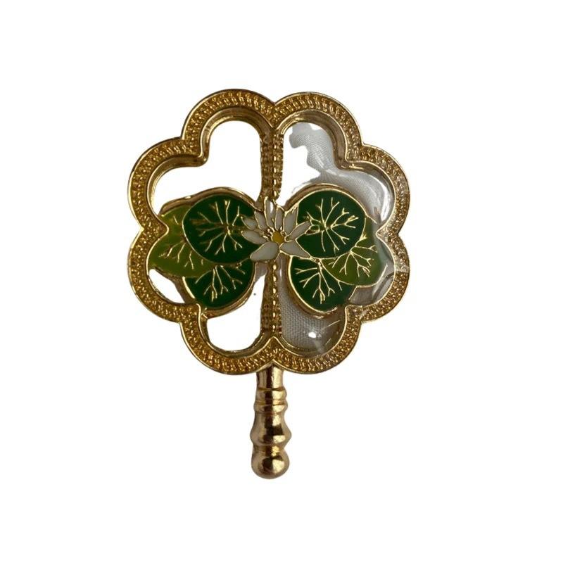 Retro Light Luo Small Fan Women's Enamel Silk Brooch