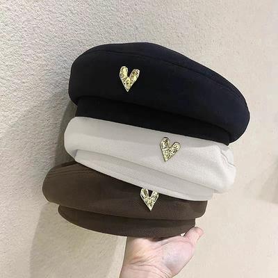 Βαμβακερά Γυναικεία Μπερέδες Χειμωνιάτικα Καπέλα Vintage Γαλλικό Καρό Κορυφή Στρατιωτικό Καπέλο Καπέλο Ζωγράφου Φθινόπωρο Χειμώνας Δρόμου Οκταγωνικά Καπέλα Μπερέ