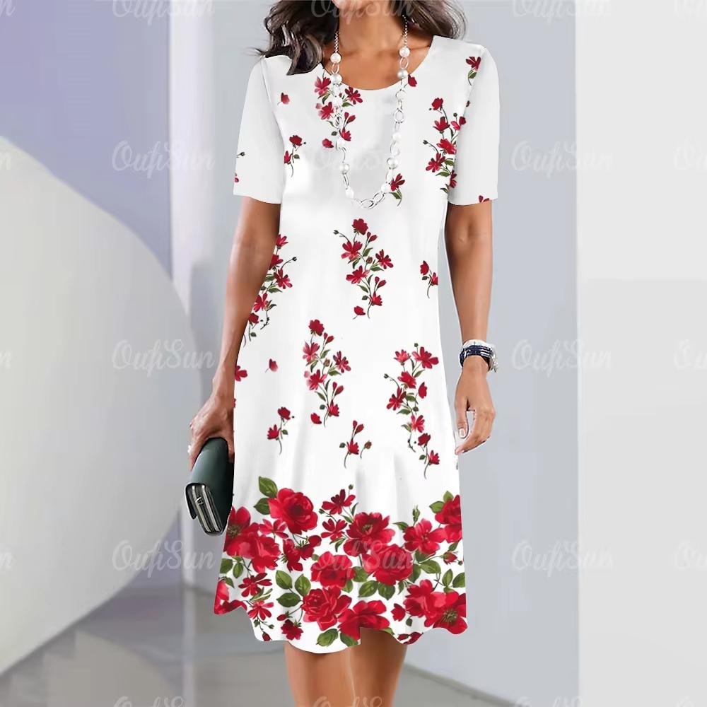 Robe Décontractée Sans Manches Imprimé Fleurs Papillons Violet Vif Rose Design Floral Papillon Costume Femme Costume Fille