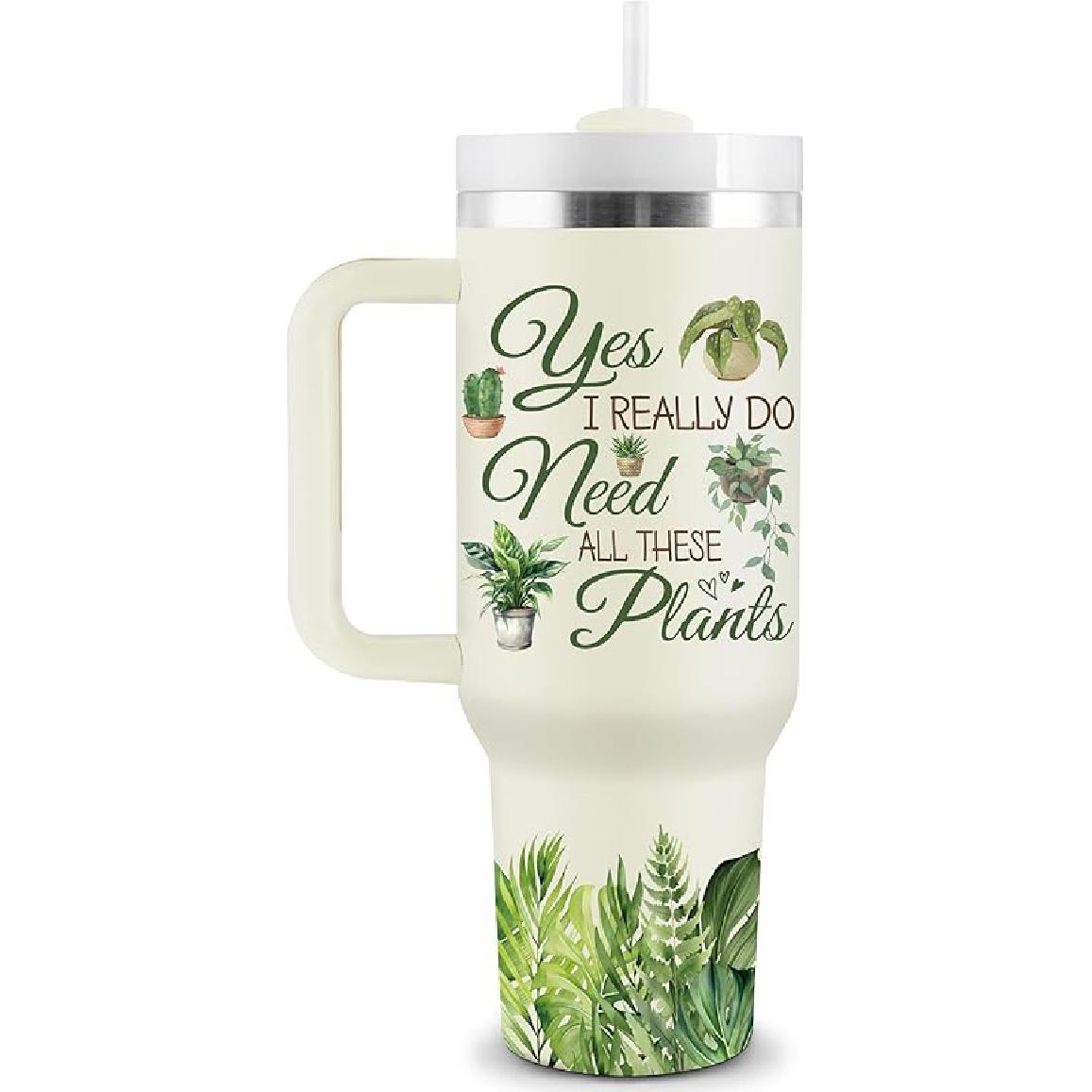 Садовые подарки для женщин - Подарки-растения для любителей растений - Подарки для садоводов Женщина Садовые подарки - Подарки для любителей растений - Термокружка для растений - 40 унций Дорожная Gardening Gifts for Women