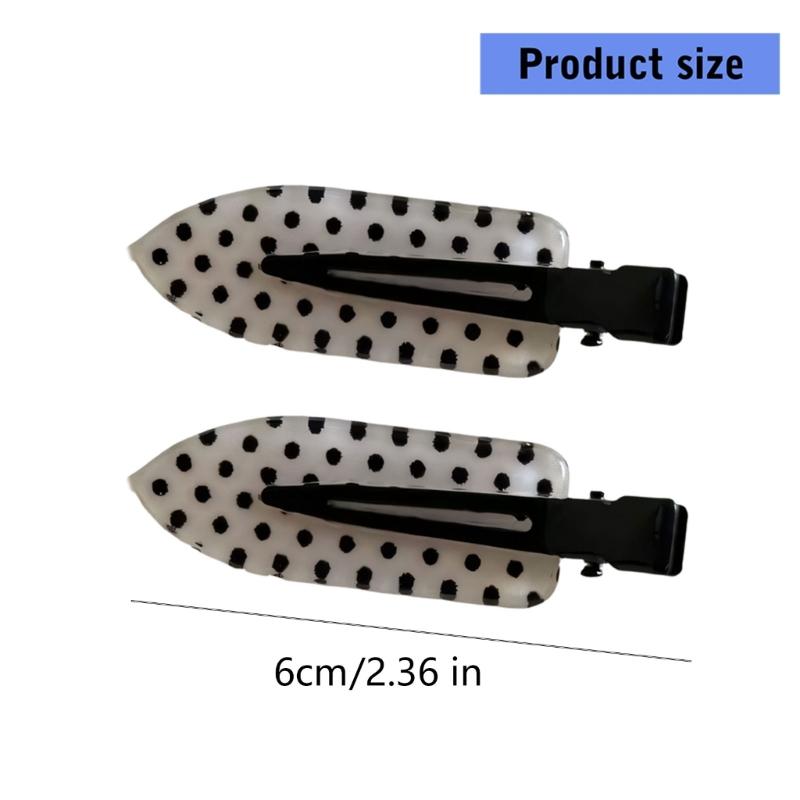 Fermaglio per Capelli Rotondo a Pois Classico Bianco/Nero per Donne Ragazze Fermaglio alla Moda Antiscivolo Decorazione per Capelli in Acrilico