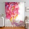 1PC Wildflowers Curtain Home Decoration Spring Floating Window Curtain Suitable for Kitchen, Coffee Shop, Living Room,