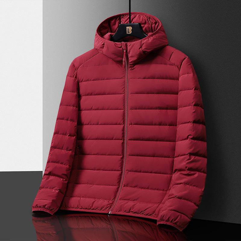 Light Down Jacket Men's Short New Autumn and Winter Hooded Jacket