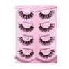 4 Pairs of Popular Fake eyelashes,Messy Style, Voluminous and Fluffy Look,glue Required