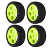 4Pcs RC Tires 5 Holes 17mm Hex Diameter Sturdy Green RC Wheel Rims Tires For  1/8 RC Car