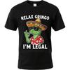 Graphic Summer For Him Tshirt Relax Gringo Im Legal Frog Short Sleeve Solid Color Oneck Tees Men Cotton Tshirt Fashion Tops