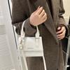 Korean Style Plaid Leather Square Bags Solid Color Crossbody Bag Simple Single Shoulder Bag  Girls