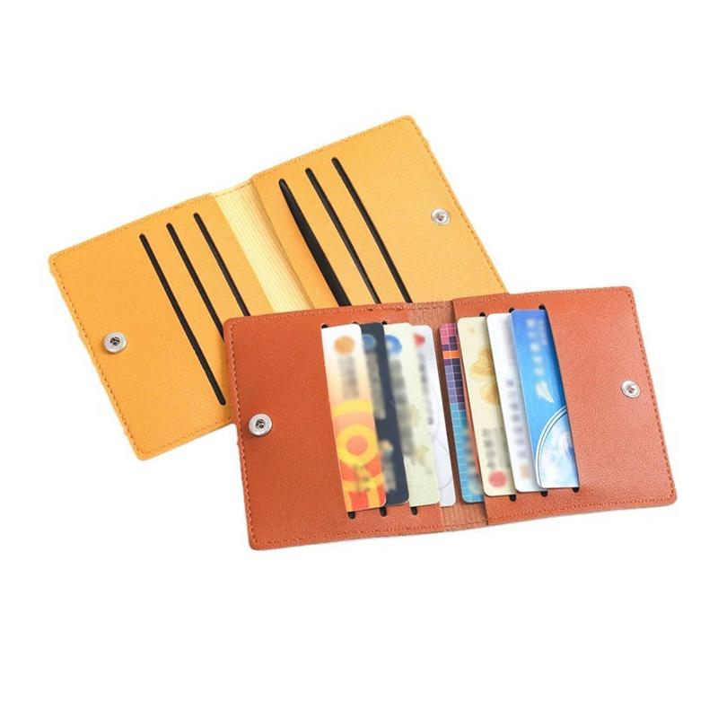 1Pc PU Leather Short ID Wallet Business Ultra Thin Credit Card Bags Purse Hasp Card Holder