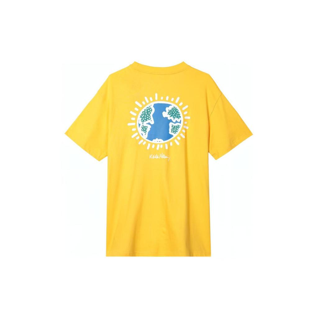 Adidas Neo Geometric Logo Print Sports T-Shirt Men Tops Solar-Yellow HD7270