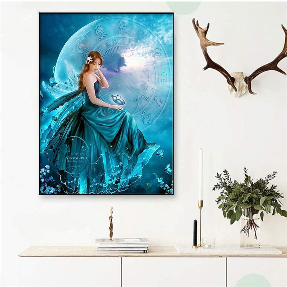 

5D Diy Алмазная картина Бабочка Девичья вышивка крестом Набор Полный Алмазная вышивка Мозаика Художественная картина Стразы Декор Подарок Full Round 20x30cm