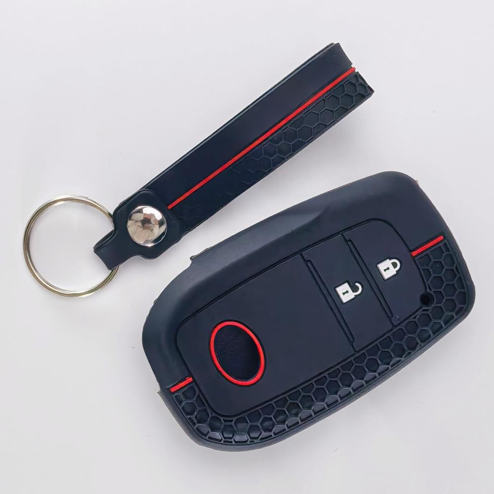 Key Case Cover for Toyota Corolla Yaris Prius Hilux Cruiser Hatchback Cross Land with Keychain Anti-Scratch Guard Shockproof Protection