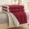 Teddy Velvet and Rabbit Fur Blend Jacquard Double-Layer Blanket
