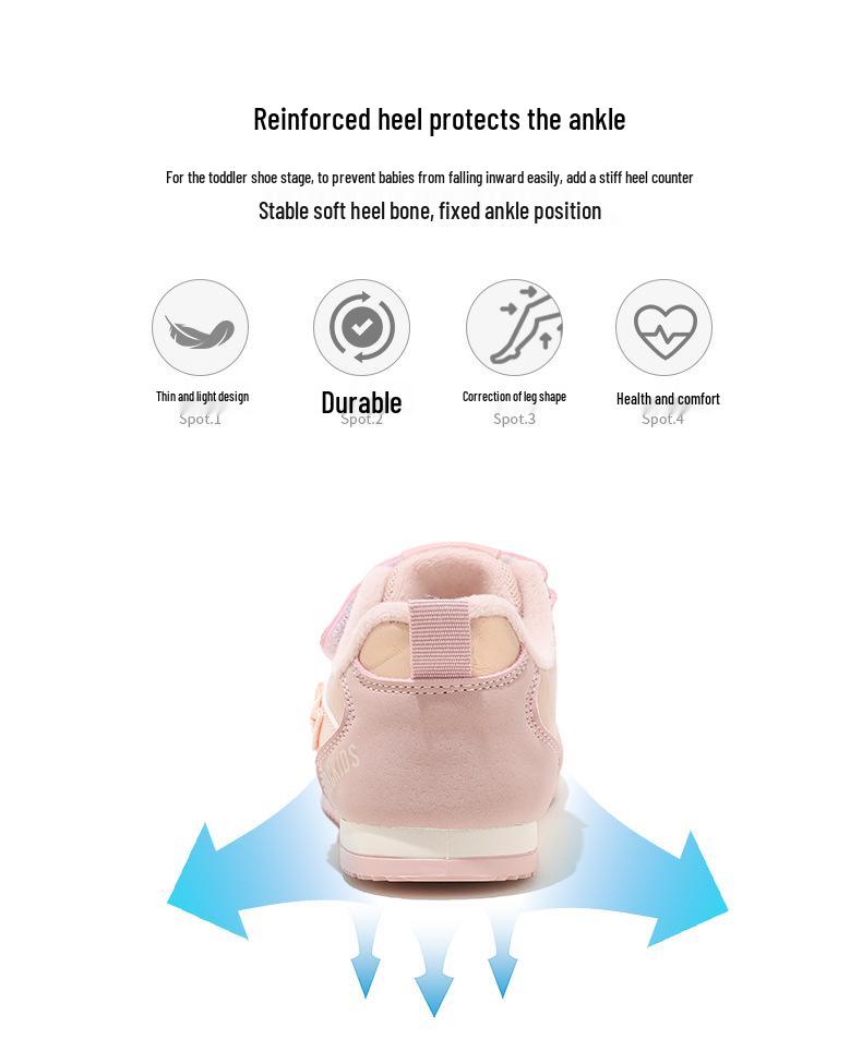 ABC Kids 2025 Winter Girls' Fleece-Lined Warm Sports Training Shoes