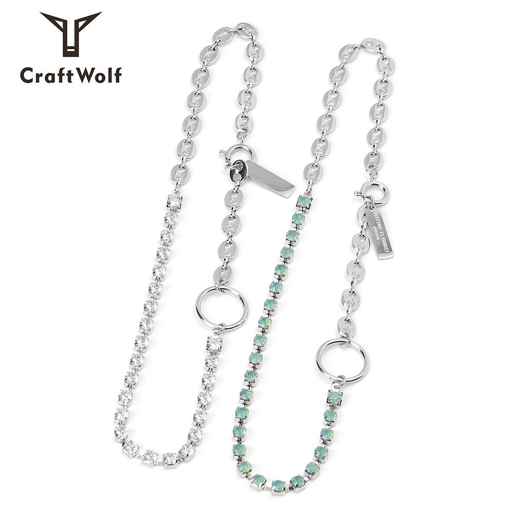

Niche Design Japanese & Korean Style Short Clavicle Diamond Necklace for Couples