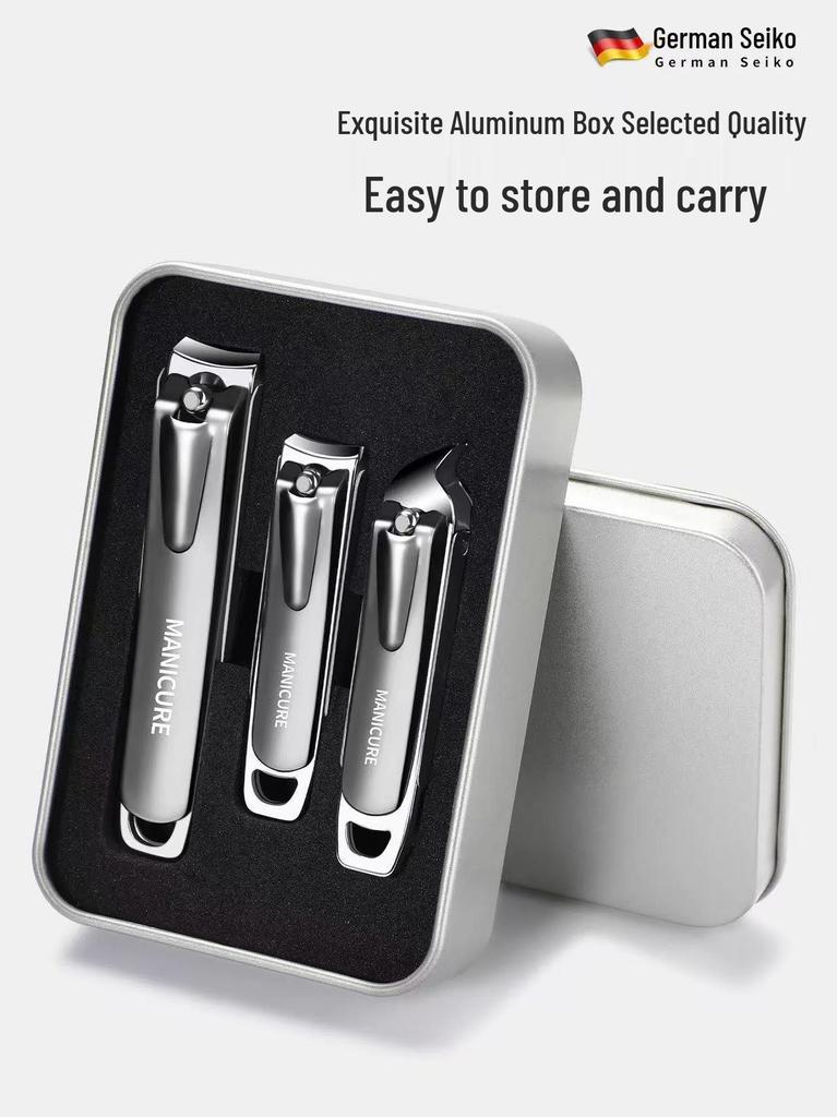 German Angled Nail Clippers - Large, Portable Manicure & Pedicure Scissors Set