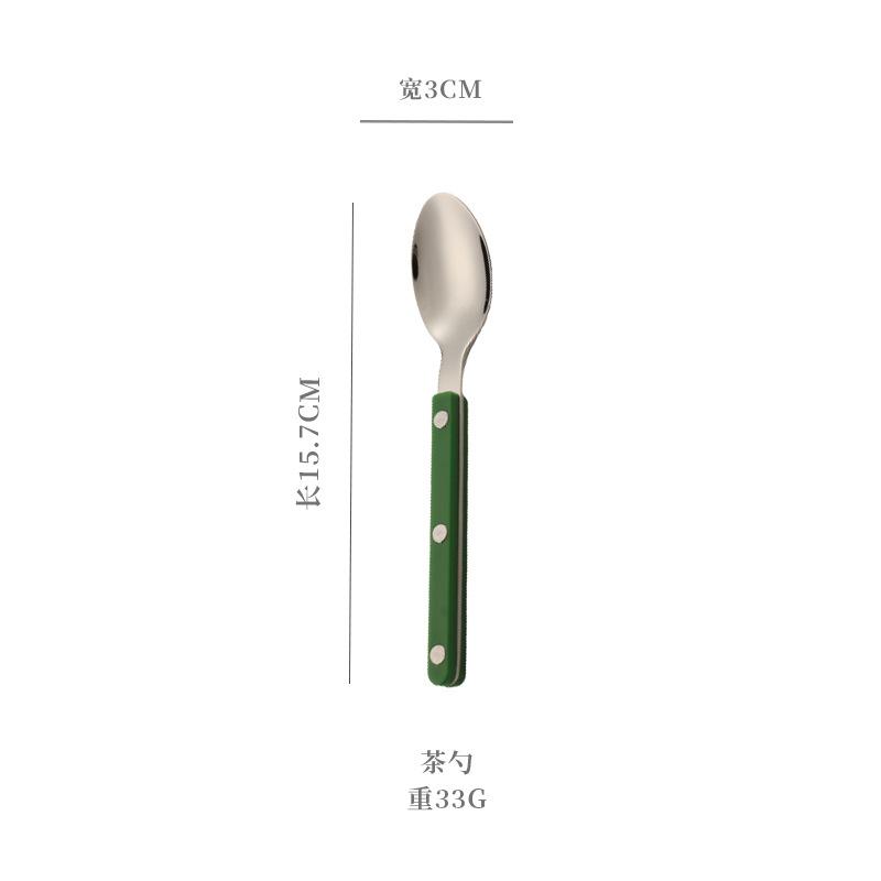 304 Edelstahl Western Restaurant Geschirrset Haushalt Klemgriff Messer Gabel Löffelgriff Marmor Buttermesser Dessertlöffel