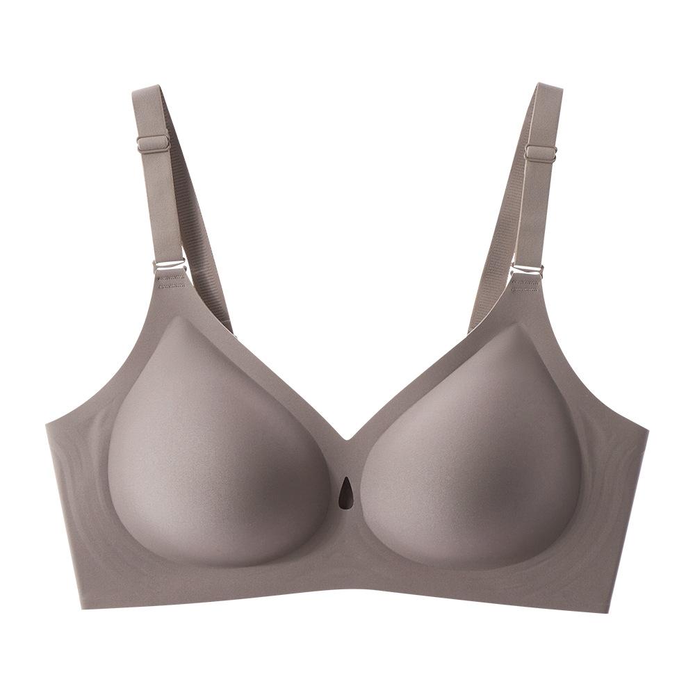 

Европейский и американский тонкий чашечный большой размер бесшовное нижнее белье капля воды желе собранный удобный бюстгальтер без косточек 2XL