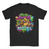 Party Animals Baseball Affe T-Shirt für Unisex Coole Reine Baumwolle T-Shirts Rundhals Kurzarm T-Shirt 4XL 5XL 6XL Kleidung