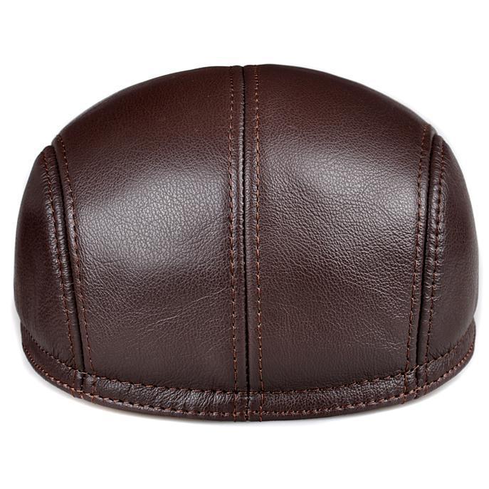 Autumn and winter hats men middle-aged and elderly beret British versatile fashion winter old man pu forward cap