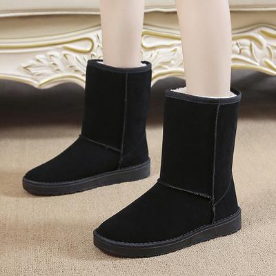 Snow Boots Versatile Winter Korean Version Fashionable Midsole Women's Boots, Warm Cotton Shoes with Thick Fleece Short Boots