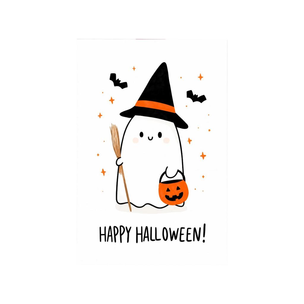 Set de Tarjetas de Felicitación de Halloween con Sobres Diseño Lindo de Calabaza