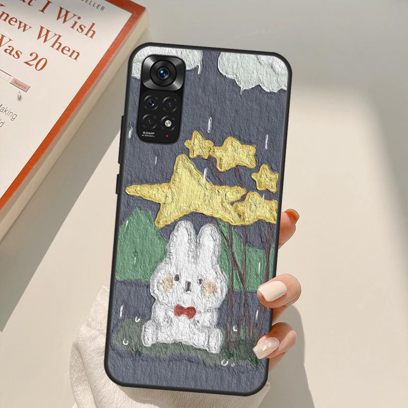 

Чехол с милыми кроликами и медведями, корейский чехол с рисунком маслом для Xiaomi Redmi Note 11 10 Pro 8 9 9S 10S 11S 9A 9C 10A 10C K40 K50 игровой чехол Redmi K50 Gaming