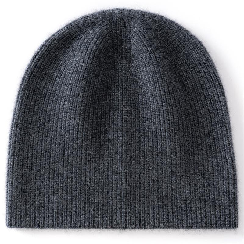 Autumn and winter new cashmere blended warm knitted big head circumference men's and women's cashmere hats