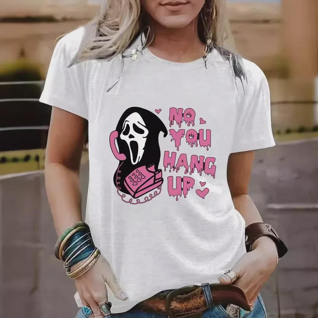 Halloween Women's Ghost Pattern Casual Summer T-Shirt