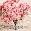 20pcs Cherry Tree Diorama Cherry Tree Railway Model Pink Flower Tree Model Model Tree for Potted Landscape Iron Wire Architectural Model Scenery