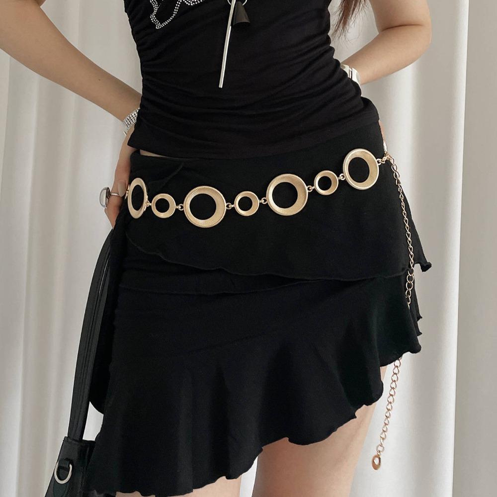 Body Chain Metal Circular Ring Waist Chain Belly Chain Dress Belt Chains  Women