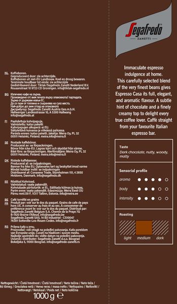 Segafredo Espresso Casa Kaffeebohnen Mischung 1000g 1kg
