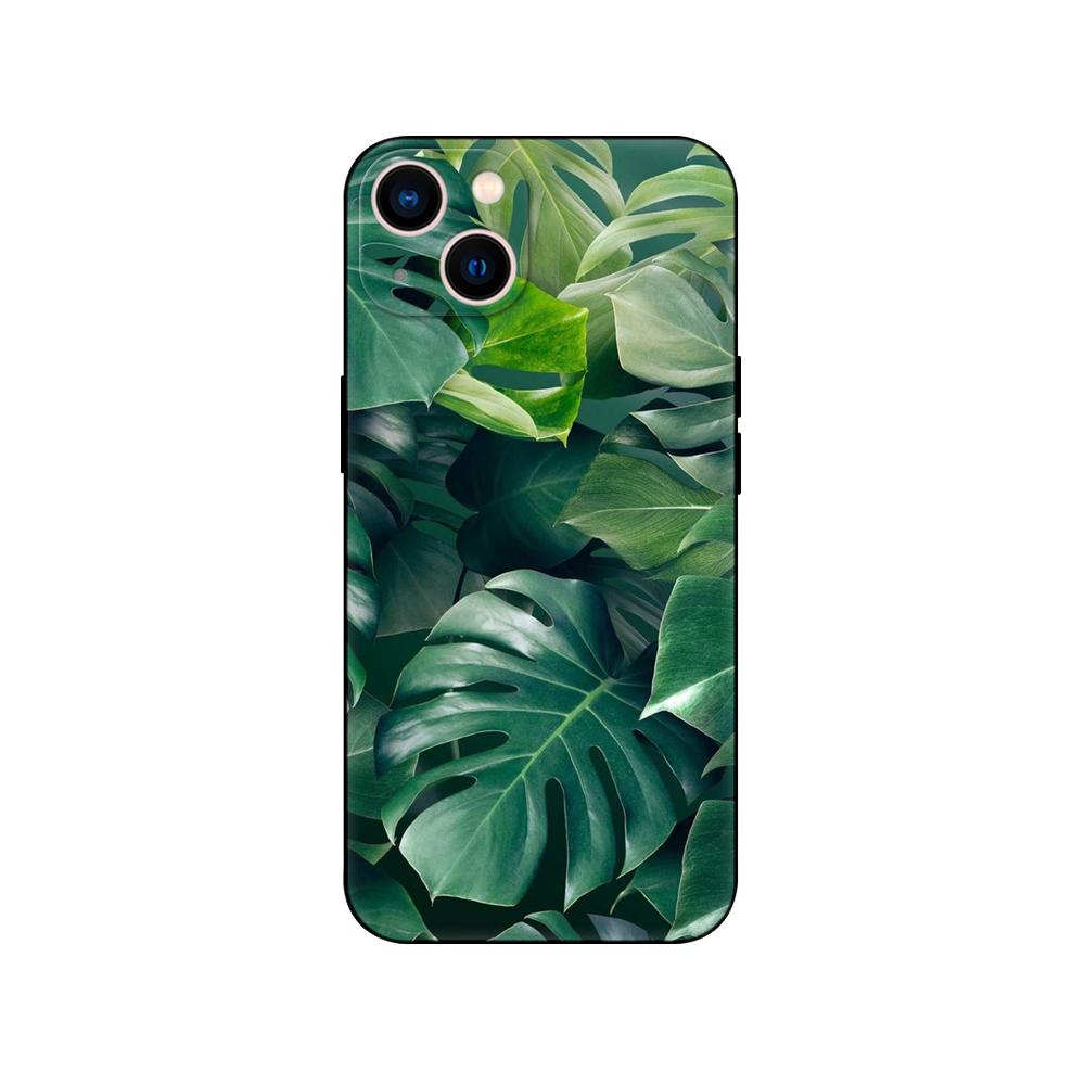Black Tpu Case For Xiaomi Redmi 9T Case Redmi Note 9T Note 10 5G 4G Pro 10S Case Green Monstera Leaves