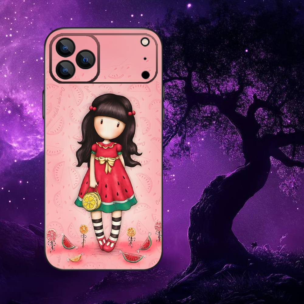 S-Santoro G-Gorjuss Phone Case For iPhone 17,16,15,14,13,12,Pro,Max,Plus,E,SE4,Air,Mini Black Soft Box