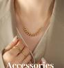 European & American Bold Thick Chain Patchwork Necklace for Women - Hip Hop Trend, 18K Gold-Plated Titanium Steel Jewelry