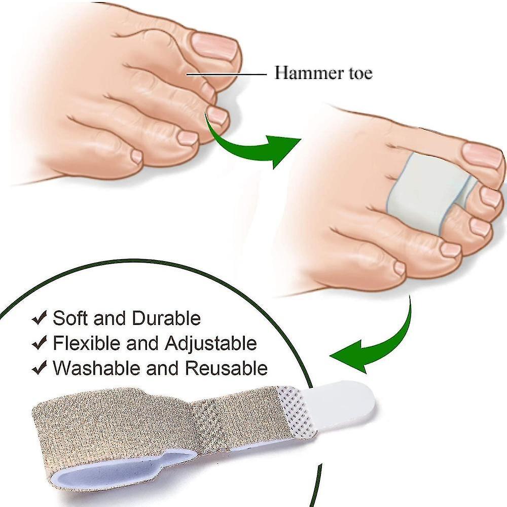 6-pack Of Hammer Toe Straighteners For Straightening Hammer Toes, Broken Toes, Crooked Toes And Overlapping Toes