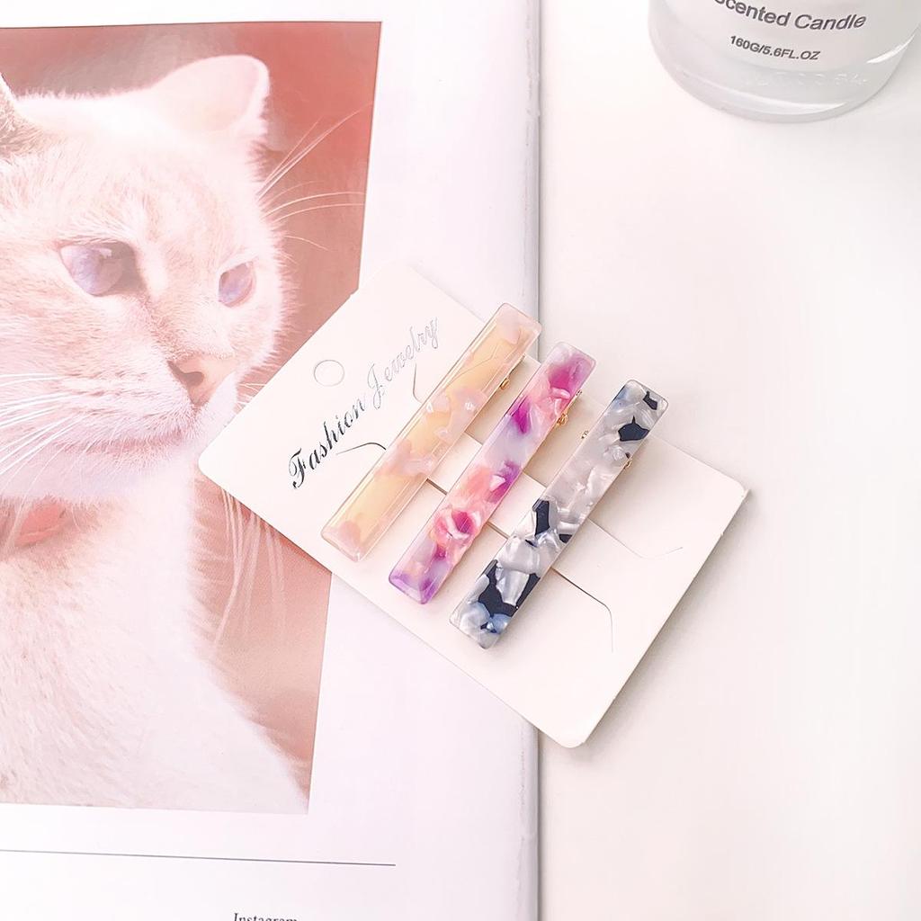 Bofeiya 3-Pack Colored Acetate Hairpins: Japanese & Korean Style Simple Bangs & Side Clips