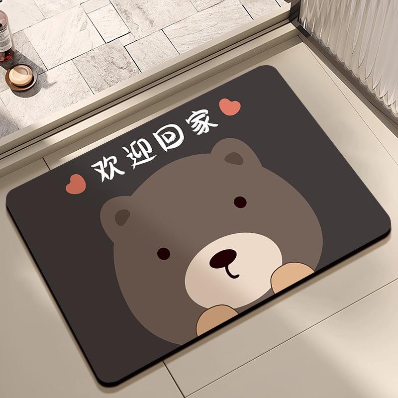 Mata podłogowa z ziemi okrzemkowej, kreskówkowa mata podłogowa do łazienki, silnie chłonna, domowa, pod drzwi toalety, antypoślizgowa mata