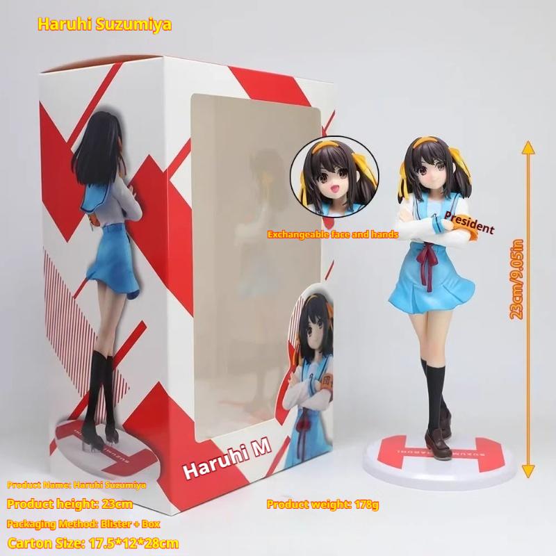Haruhi Suzumiya Anime Uniform Girl Gk Figure Statue Desktop Pc Case Decoration Collectible Model Gift For Anime Fans Collectors