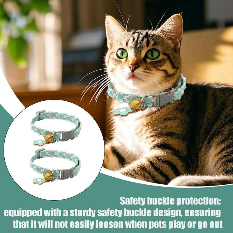 Haustierhalsband mit Schnalle und Glöckchen Verstellbares Katzenhalsband mit Sicherheitsverschluss für Welpen Kätzchen Sachen Dinge Outdoor Spaziergang Zubehör