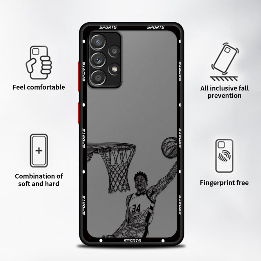 Cartoon Basketball Star Sports Case for Samsung Galaxy A56 A55 A34 A36 A54 A17 A52 A14 A23 A35 A53 A52S A72 A73 A33 A16 A15