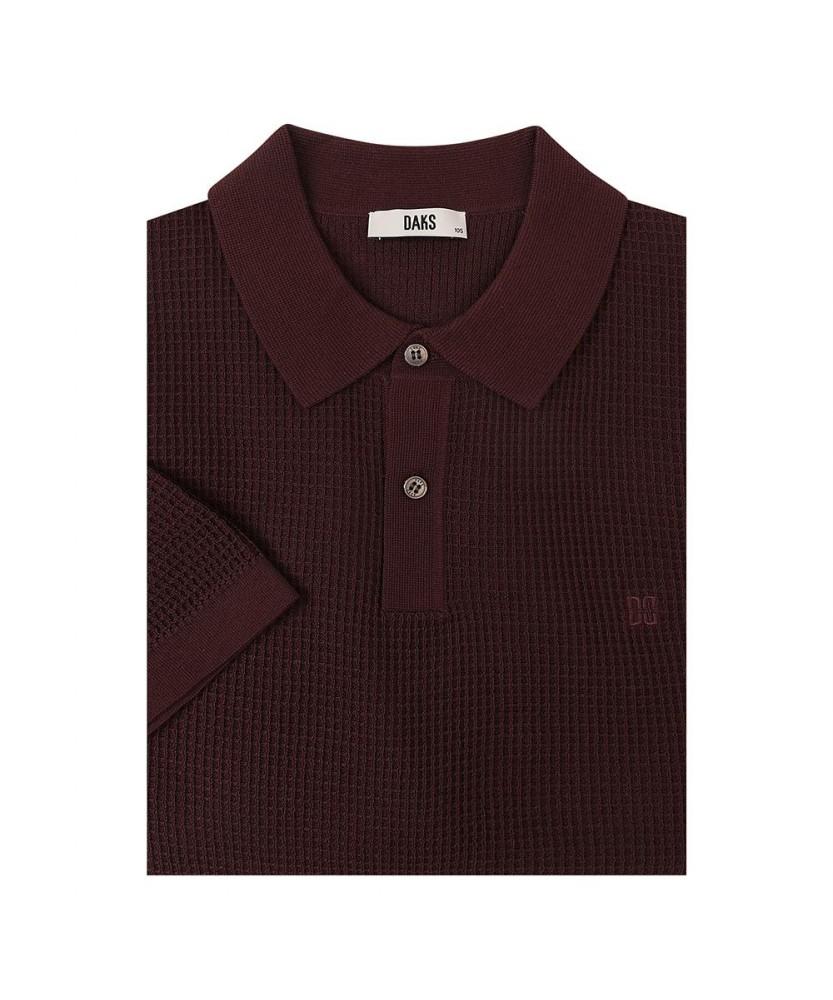 Dagseusyeocheu Cotton Blend Waffle Texture Solid Collar Knit_Dms1Swts102R1