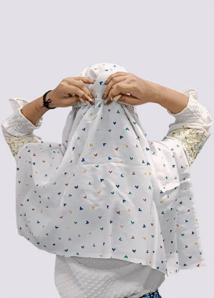 HETVIN Pure Cotton Innovative Scarf Cum Mask With Sun Protection Cover Face Cotton Mask - Printed Pattern With Light Color For Women's And Girls Sty