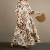 DIMANAF New 2026 Women Plus Size Spring Summer Beach Long Dress Loose Oversize Maxi Floral Print Lady Fashion