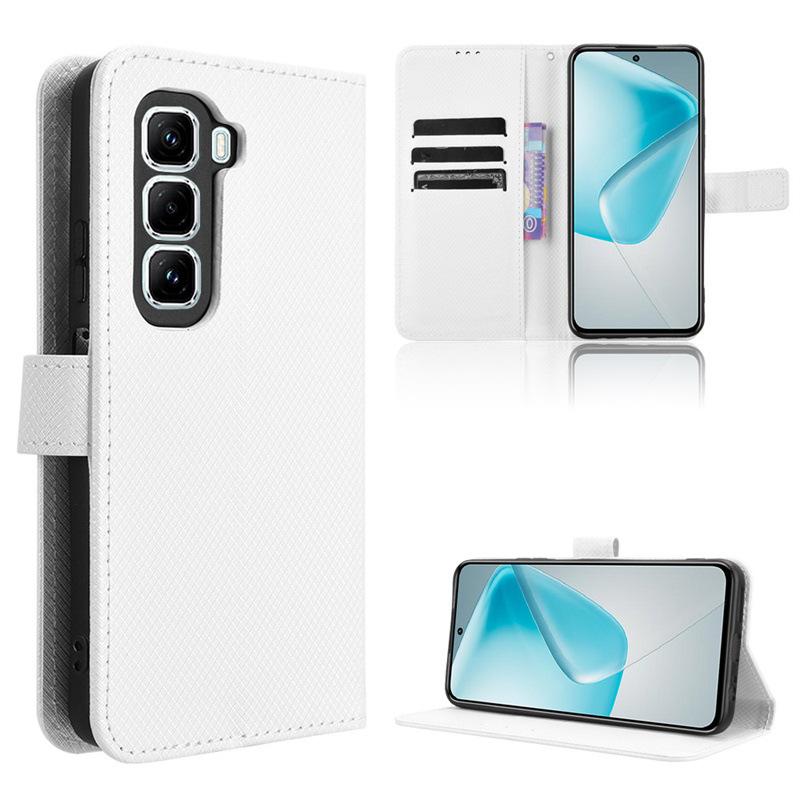 

Відкидний чохол для Infinix Hot 50 Pro+ Plus 4G Leather Case [Flip Vintage Leather] Wallet Протиударний міцний ретро-чохол для телефону білий