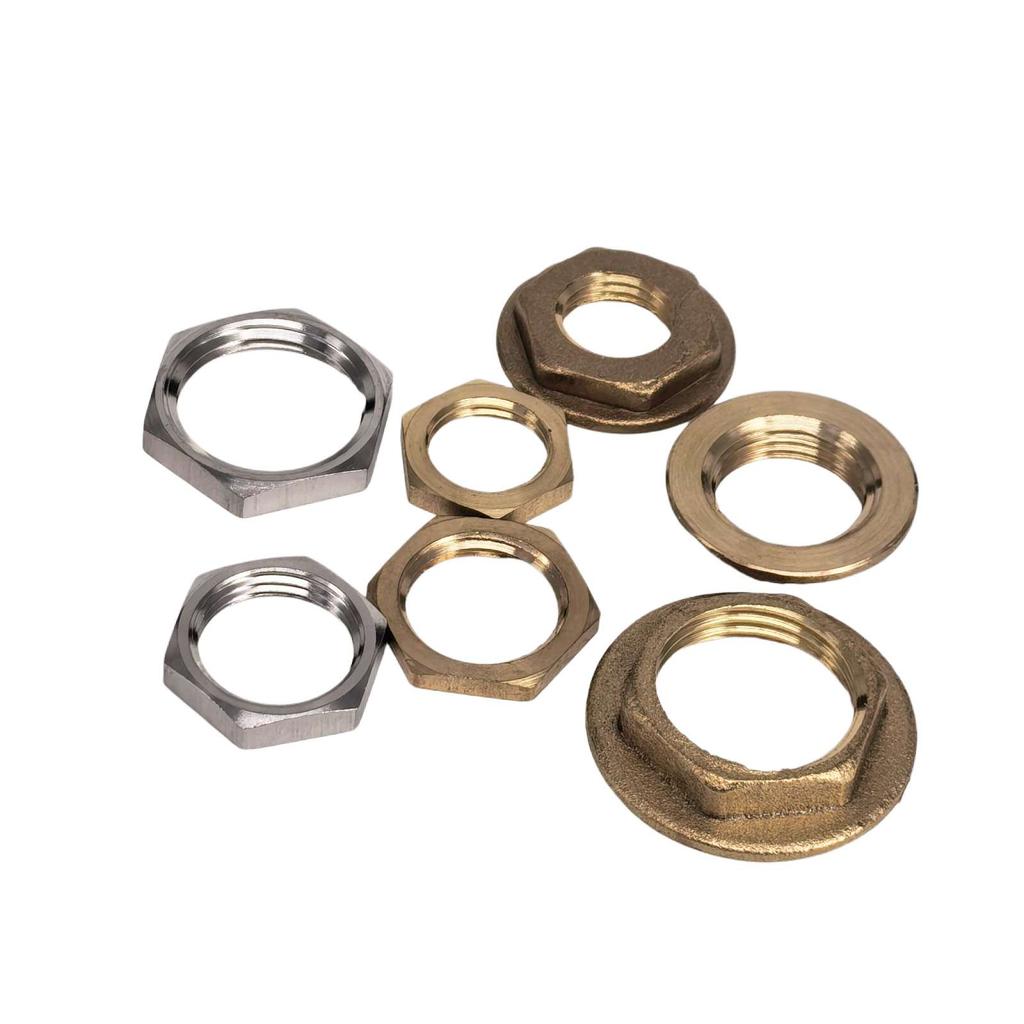 LOT10 1/8" 1/4" 3/8" 1/2" 3/4" 1"-2" BSP M6-M10 M12 M14 M16 M18 M20 M22 Female Brass Hex Lock Nuts