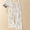 Women's Summer Floral Lace Cotton Pajama Pants - Lightweight, Loose-Fit, Versatile for Home or Outdoors