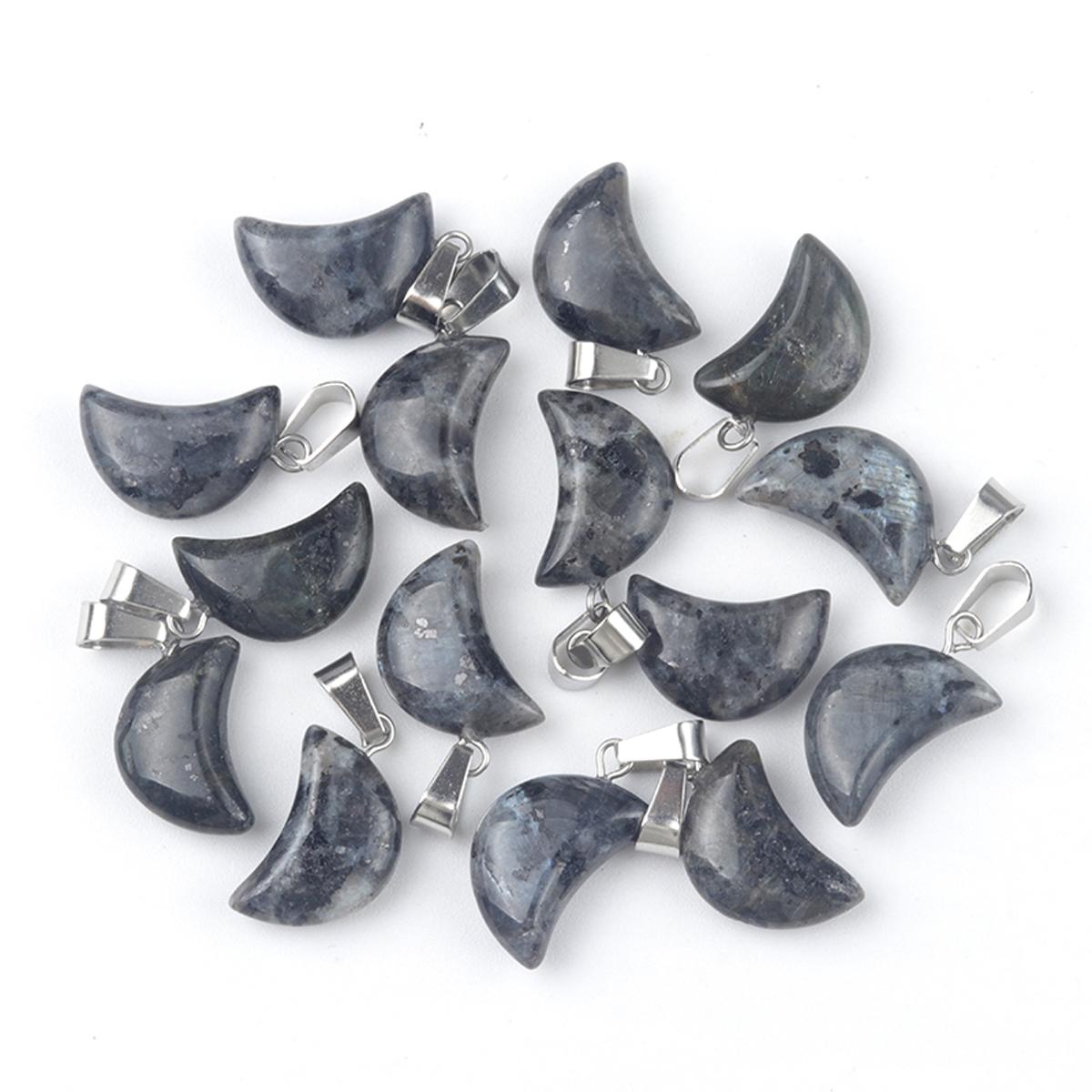 

5 шт./упак. натуральный кристалл драгоценный камень кулон в форме луны подвески для изготовления ювелирных изделий DIY аксессуары унисекс 18x12 мм 5Pcs/18x12mm